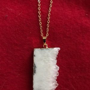 Druzy necklace with chain